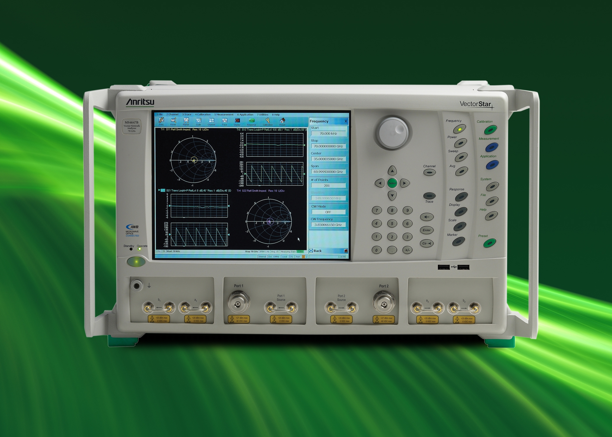 Figure 3: Anritsu’s MS464B received its world debut at European Microwave Week. This VNA has a new pulse measurement feature